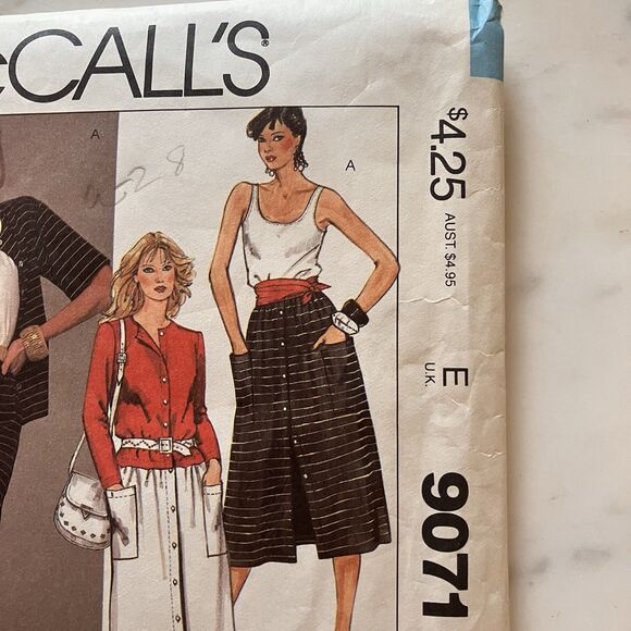 McCall Sewing Pattern 9071 Women’s Jones New York Top Skirt & Jacket Sz 10 1984 - Picture 5 of 9